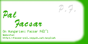 pal facsar business card